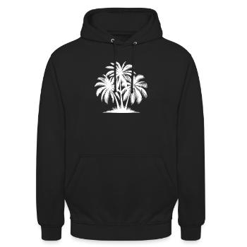 Palmen Oase gegen Stress Insel Tattoo Style - Sweat-shirt à capuche unisexe - noir - Devant - Alina (178cm) & Michal (187cm)