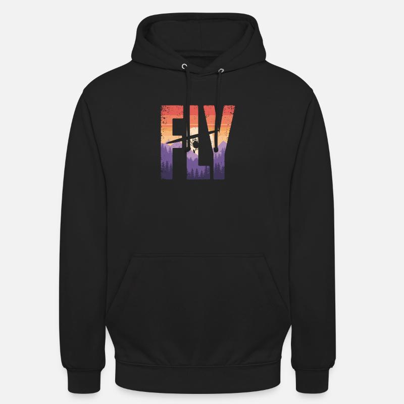 Vol vers le coucher du soleil - Sweat-shirt à capuche unisexe - noir