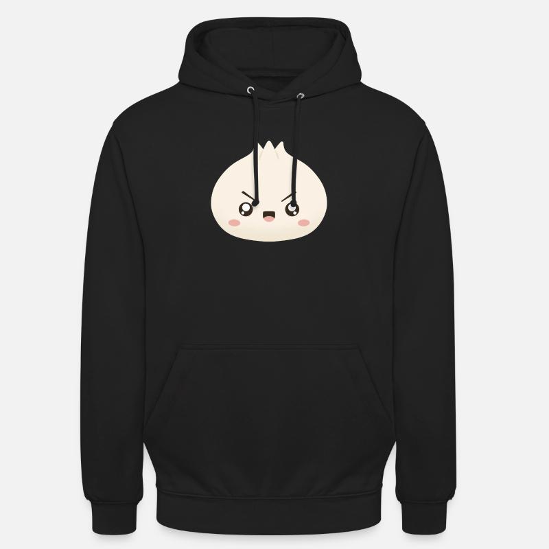 Grumpy Dumpling Cute Mascot - Unisex Hoodie - black
