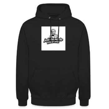 Jede Cha Mache Was Er Will - Unisex Hoodie - Schwarz - Vorne - Alina (178cm) & Michal (187cm)
