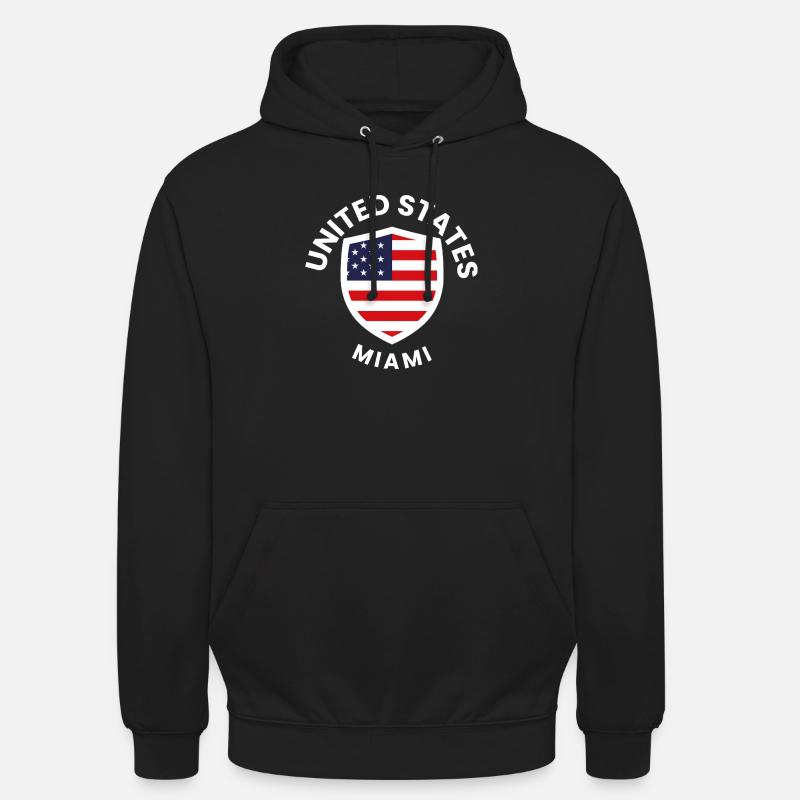 Bouclier du drapeau de Miami - Sweat-shirt à capuche unisexe - noir