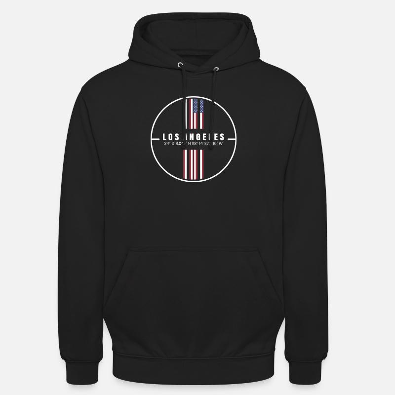 Coordonnées de Los Angeles - Sweat-shirt à capuche unisexe - noir