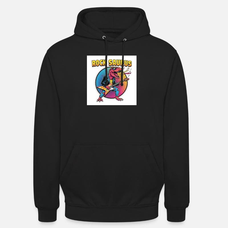 Rock Saurus Gitarrenheld - Unisex Hoodie - Schwarz