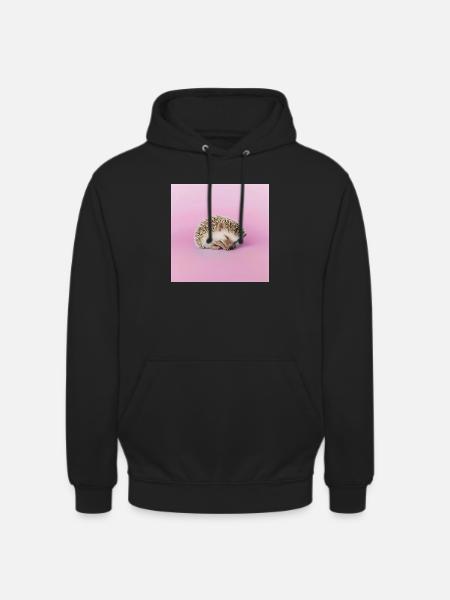 Schlafender Igel auf blassrosa Hintergrund - Unisex Hoodie - Schwarz