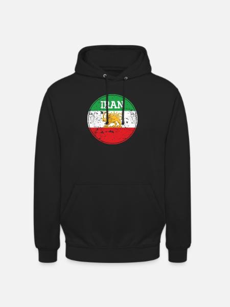 Vintage Iran Løveemblem Runde - Hættetrøje unisex - sort