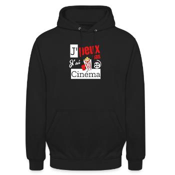 Ich kann kein Kino haben. - Unisex Hoodie - Schwarz - Vorne - Alina (178cm) & Michal (187cm)