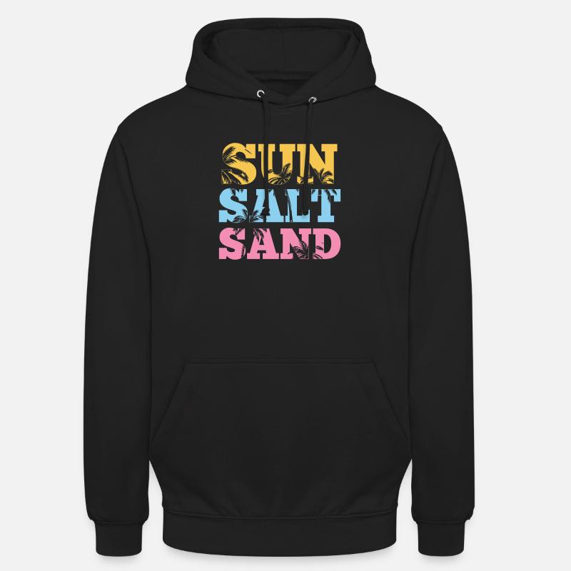 Été - Soleil, sel et sable - Sweat-shirt à capuche unisexe - noir