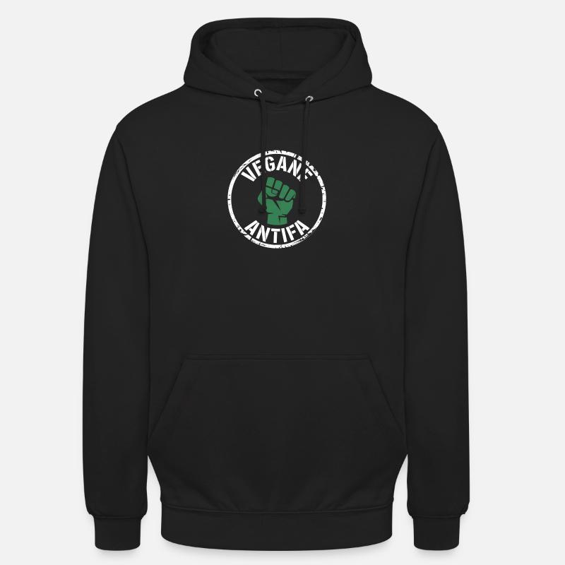 Vegan Antifa - Contre la droite - Sweat-shirt à capuche unisexe - noir