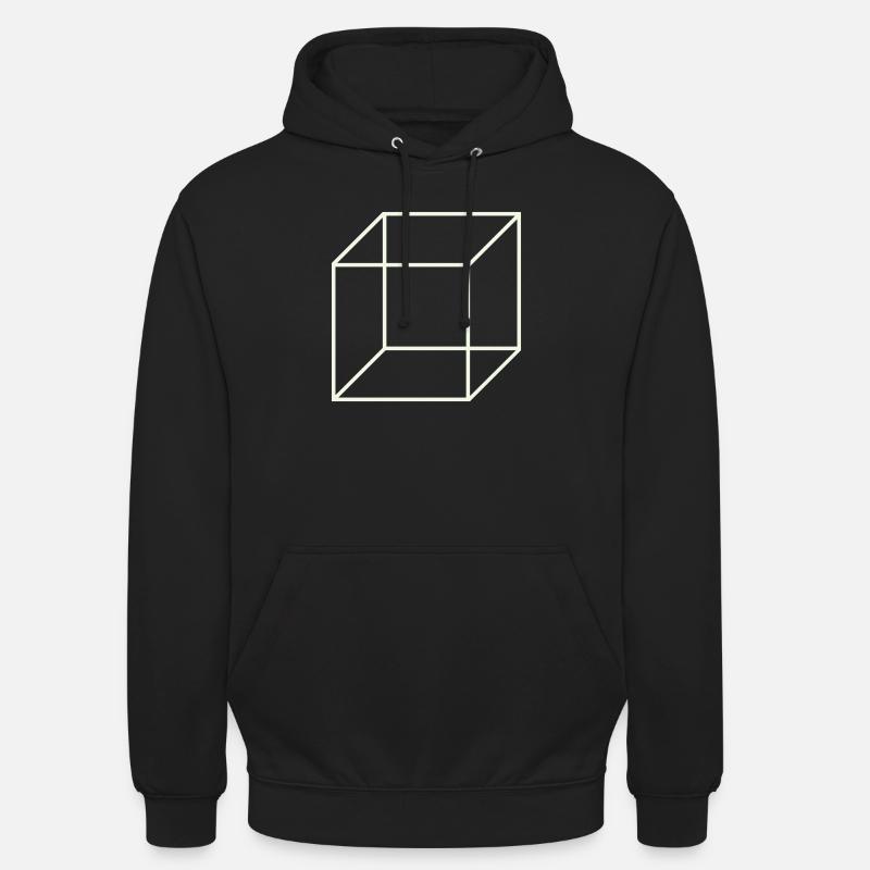 Geometric Wire Cube - Unisex Hoodie - black