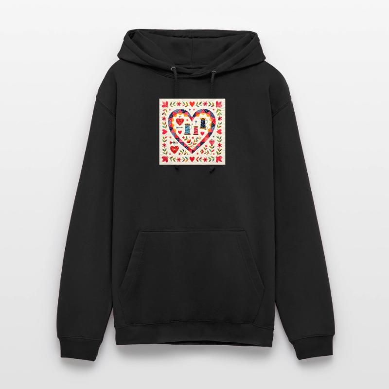 Patchwork Herz mit Garnen Unisex Hoodie