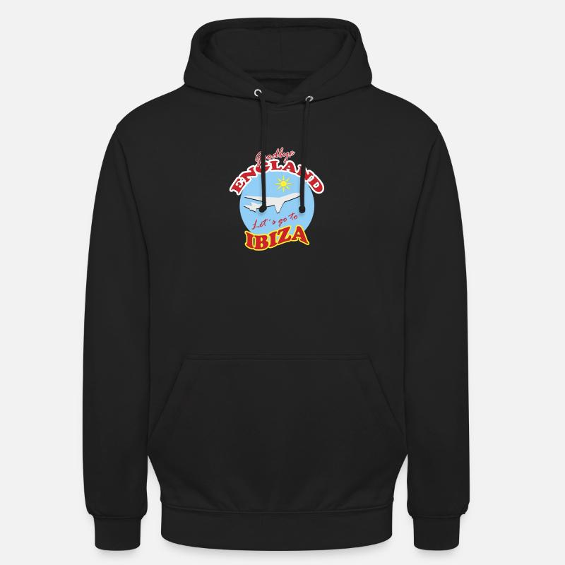 Adieu l’Angleterre. Allons à Ibiza. - Sweat-shirt à capuche unisexe - noir