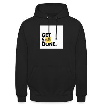 Get Stuff Done Monday Lustiges Büro Poster - Unisex Hoodie - Schwarz - Vorne - Alina (178cm) & Michal (187cm)