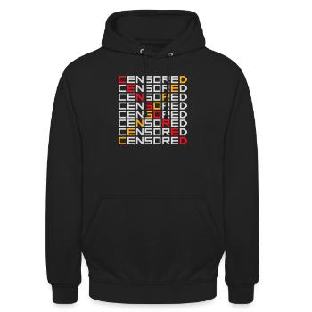 Censored Zensiert Lustig Statement Freiheit Logo - Unisex Hoodie - Schwarz - Vorne - Alina (178cm) & Michal (187cm)