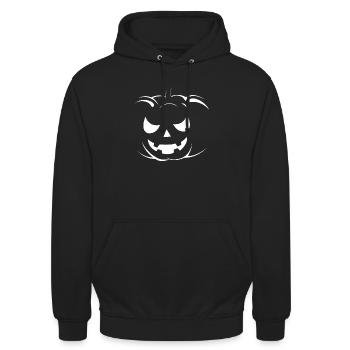 Halloween - Zombie - Horror - Kürbis - Unisex Hoodie - Schwarz - Vorne - Alina (178cm) & Michal (187cm)
