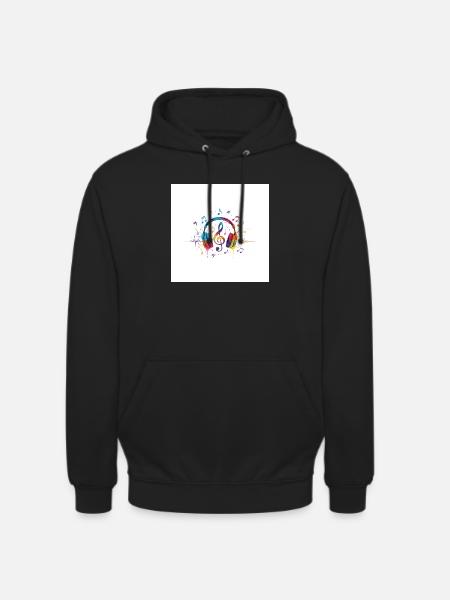 Bunte Kopfhörer Musikdesign - Unisex Hoodie - Schwarz