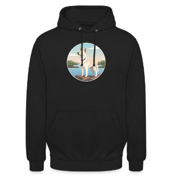 Guardian of the Estuary: Can de Palleiro - Unisex Hoodie - black - Front - Alina (178cm) & Michal (187cm)