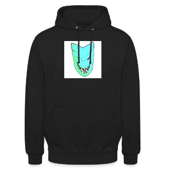 Masque souriant dans le dégradé - Sweat-shirt à capuche unisexe - noir - Devant - Alina (178cm) & Michal (187cm)