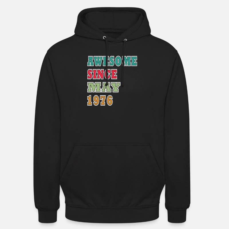 Anniversaire mai 1976 - Sweat-shirt à capuche unisexe - noir