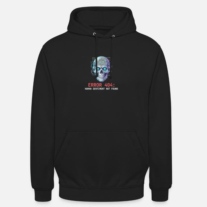 Error 404 Cyberpunk Aesthetic Art - Unisex Hoodie - black