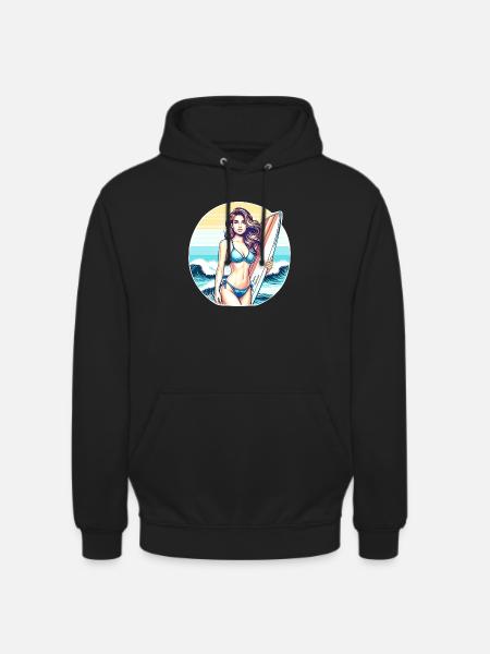 Surf Diva at Sunset - Unisex Hoodie - black