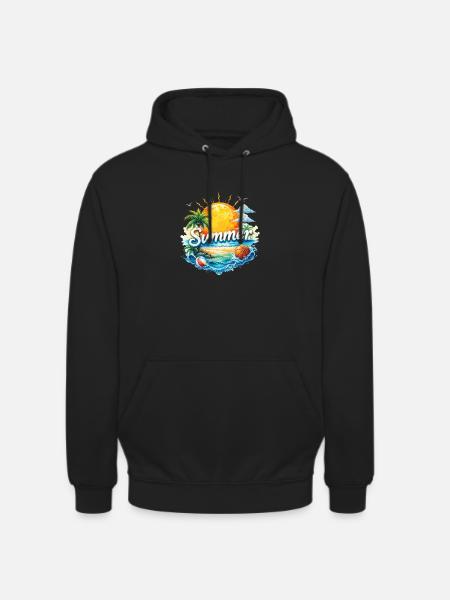 Sommerstrand & Palmen - Unisex Hoodie - Schwarz