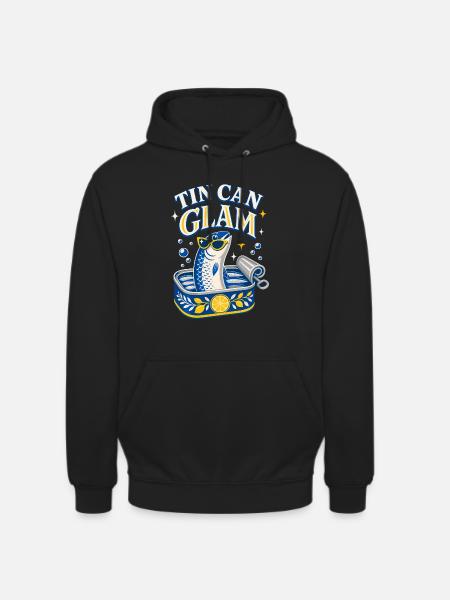 Tin Can Glam Sardines with Sunglasses - Unisex Hoodie - black