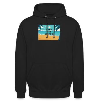 Profitez de l’été - Sweat-shirt à capuche unisexe - noir - Devant - Alina (178cm) & Michal (187cm)