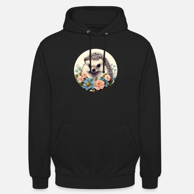 Hérisson mignon - Sweat-shirt à capuche unisexe - noir
