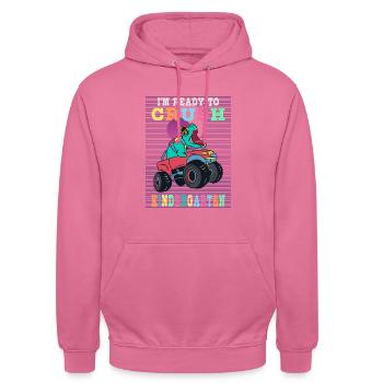 Ready for kindergarten - Unisex Hoodie - pink - Front - Alina (178cm) & Michal (187cm)