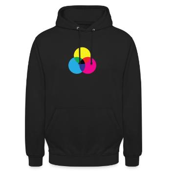 CMYK Cyan Magenta Yellow Colors Art Gift Idea - Unisex Hoodie - black - Front - Alina (178cm) & Michal (187cm)