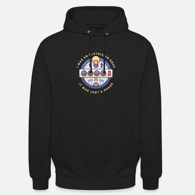 Electrician Electrical Engineer Lineman Electrical - Unisex Hoodie - Schwarz