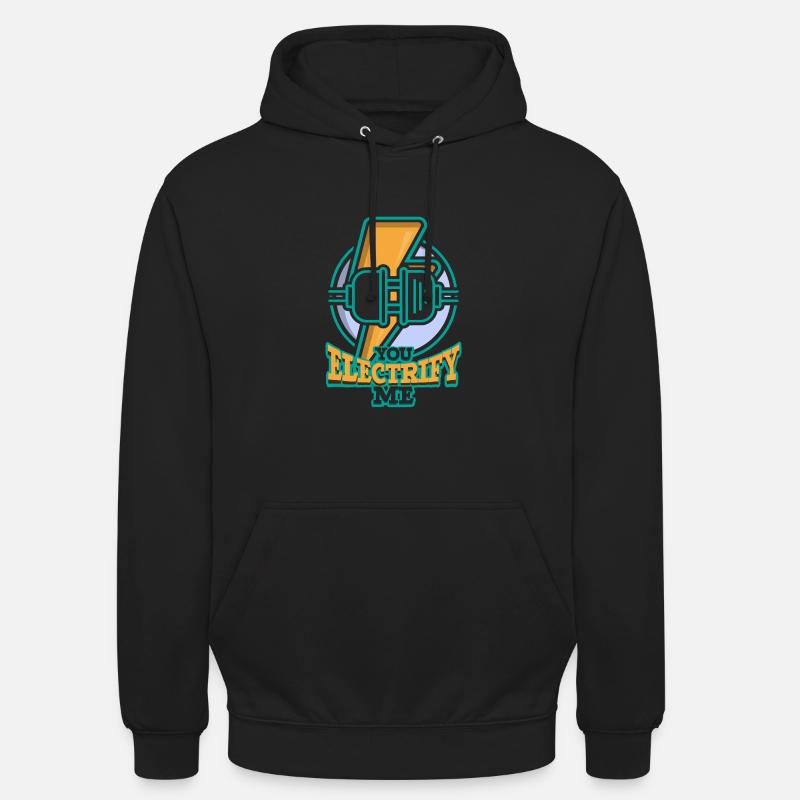 Electrician Electrical Engineer Lineman Electrical - Unisex Hoodie - black