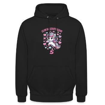 Kindergeburtstag - Unisex Hoodie - Schwarz - Vorne - Alina (178cm) & Michal (187cm)