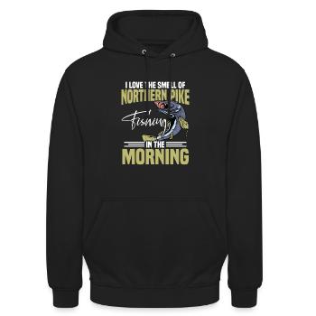 Northern Pike Fisherman Pike Fishing Rod Pike Fish - Unisex Hoodie - black - Front - Alina (178cm) & Michal (187cm)