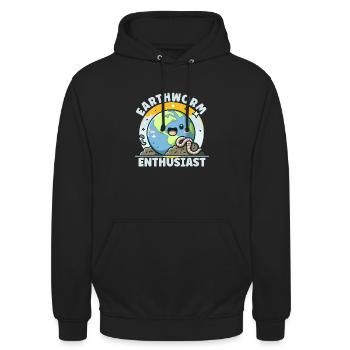 Lombriciculture Jardinage de vers de terre Vermiculture - Sweat-shirt à capuche unisexe - noir - Devant - Alina (178cm) & Michal (187cm)