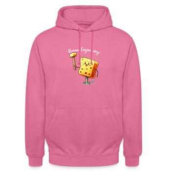 Lustiger Schwamm, Römische Geschichte, Badezimmer - Unisex Hoodie - Pink - Vorne - Alina (178cm) & Michal (187cm)