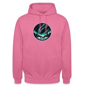 Polarlicht-aurora-verfolger Alaska Wilderness - Unisex Hoodie - Pink - Vorne - Alina (178cm) & Michal (187cm)