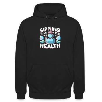 Hydration Drink Water Stay Hydrated Hydration - Unisex Hoodie - Schwarz - Vorne - Alina (178cm) & Michal (187cm)