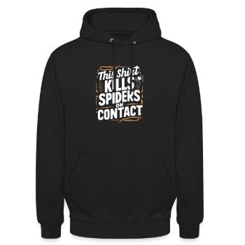 Funny Arachnophobia Awareness, Spider Phobia - Unisex Hoodie - black - Front - Alina (178cm) & Michal (187cm)