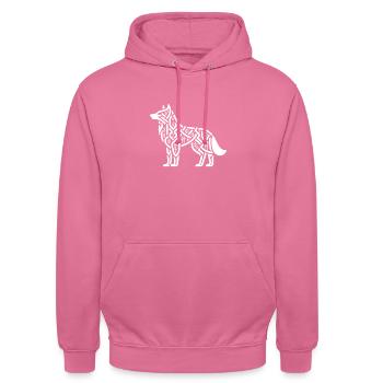 Pétroglyphe Art rupestre ancien Rock dessin indien - Sweat-shirt à capuche unisexe - rose - Devant - Alina (178cm) & Michal (187cm)