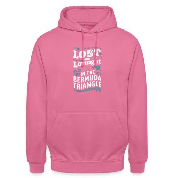 Mysteriöses Verschwindenlassen Im Bermudadreieck - Unisex Hoodie - Pink - Vorne - Alina (178cm) & Michal (187cm)