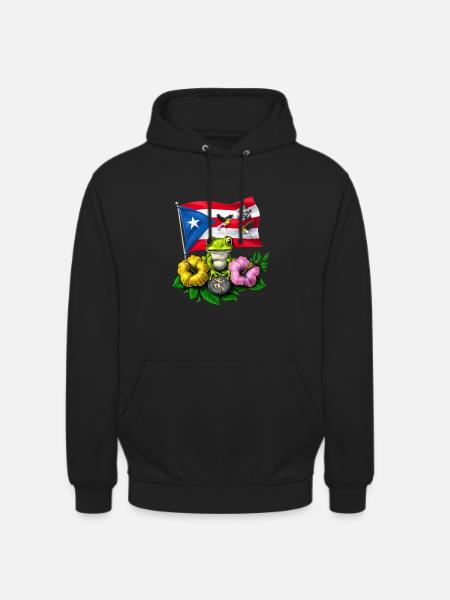 Puerto Rico Boricua Flag - Unisex Hoodie - black