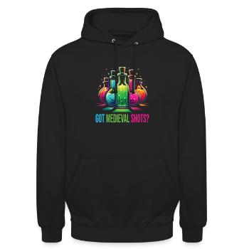 Medieval Market - Unisex Hoodie - black - Front - Alina (178cm) & Michal (187cm)