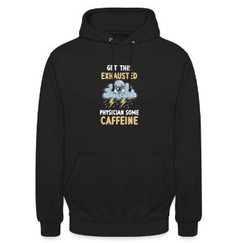 Überwältigende Erschöpfung und Burnout Symptome - Unisex Hoodie - Schwarz - Vorne - Alina (178cm) & Michal (187cm)