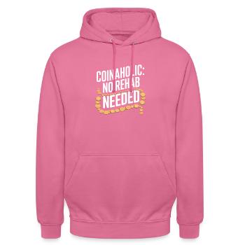 Coin Collector Coin Collection Numismatic History - Unisex Hoodie - Pink - Vorne - Alina (178cm) & Michal (187cm)