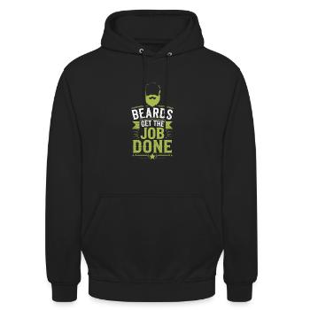 Bearded Professional Work Life Beard Pride Bearded - Unisex Hoodie - black - Front - Alina (178cm) & Michal (187cm)