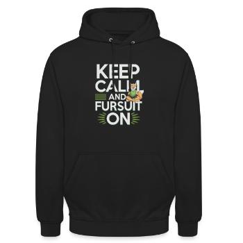 Furry Fandom Enthusiast Cosplay Fun and Fursuiting - Unisex Hoodie - black - Front - Alina (178cm) & Michal (187cm)