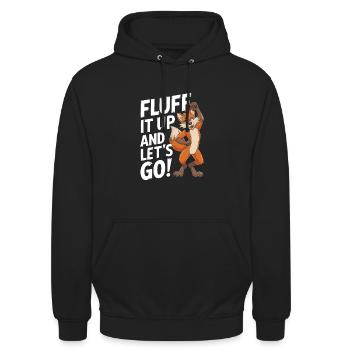 Furry Fandom Enthusiast Cosplay Fun and Fursuiting - Unisex Hoodie - black - Front - Alina (178cm) & Michal (187cm)