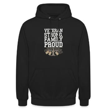 Honor Veterans Day with Patriotism and Military - Unisex Hoodie - black - Front - Alina (178cm) & Michal (187cm)