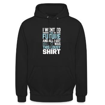 Time travel sci-fi enthusiast and time machine - Unisex Hoodie - black - Front - Alina (178cm) & Michal (187cm)